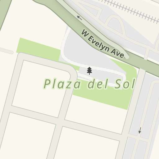 Driving directions to Caltrain - Sunnyvale Station, 121 W Evelyn