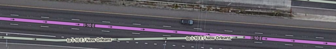 Screenshot illustrating how to set up the gore point for a re-entry ramp onto a main highway.