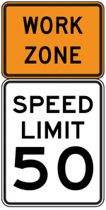 Work Zone Speed Limit sign